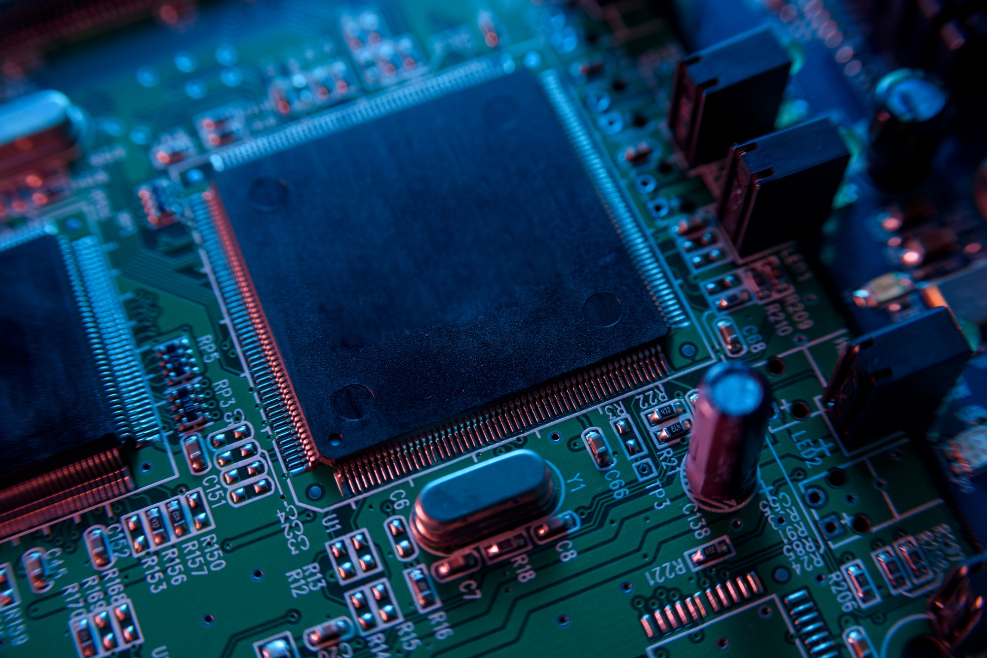 Microcircuit with chip close up